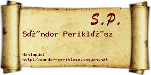 Sándor Periklész névjegykártya